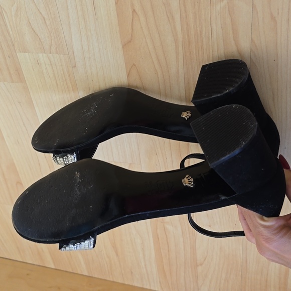 NINA Women's Elenora Black Dress Sandal Suede Leather Block Heels Size 8M - Picture 9 of 11